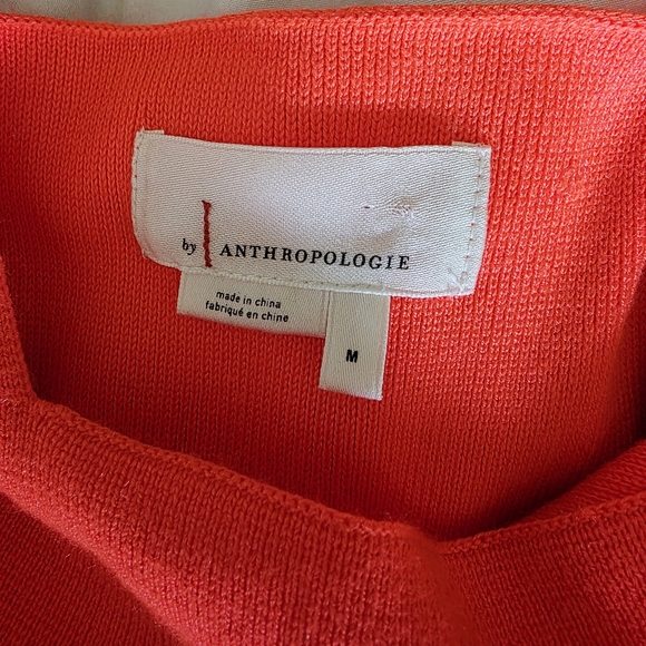 Anthropologie Harloe Belted Knit Top Bright Orange MEDIUM - Picture 10 of 11